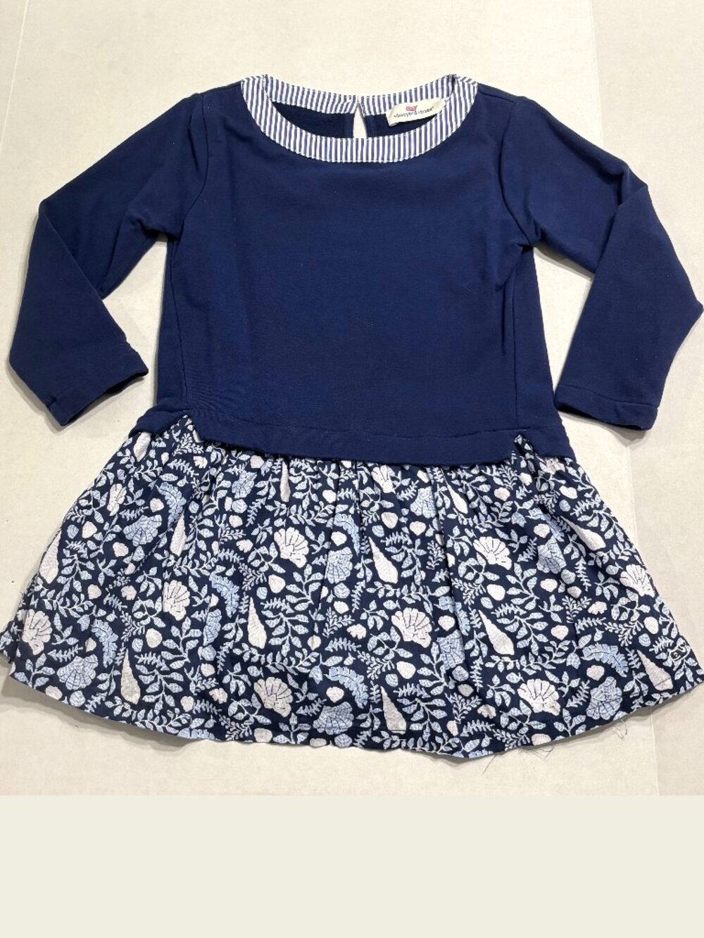 Vineyard Vines Girls Coastal Floral Sweatshirt Dress Size 4